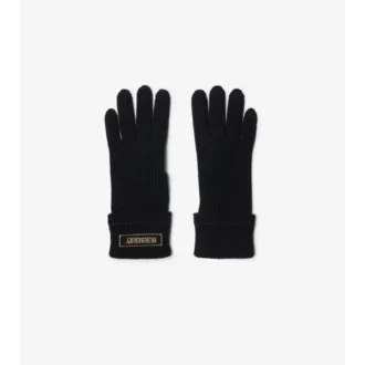 Guantes de mezcla de lana con parche con el logotipo