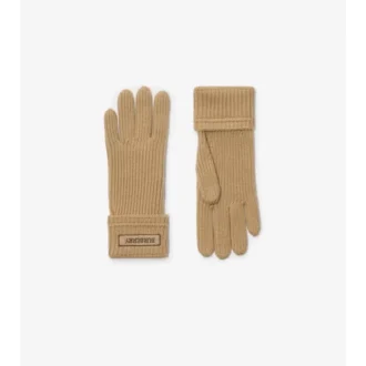 Guantes de mezcla de lana con parche con el logotipo
