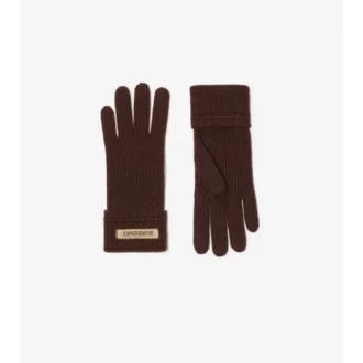 Guantes de mezcla de lana con parche con el logotipo