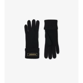 Guantes de mezcla de lana con parche con el logotipo