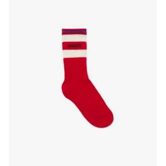 Juego de dos pares de calcetines de mezcla de algodón con rayas y logotipo