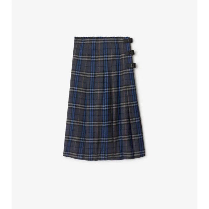 Kilt midi de lana a cuadros Kilt midi de lana a cuadros
