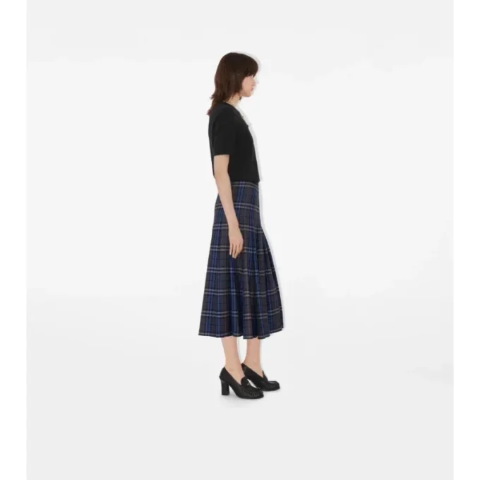 Kilt midi de lana a cuadros Kilt midi de lana a cuadros