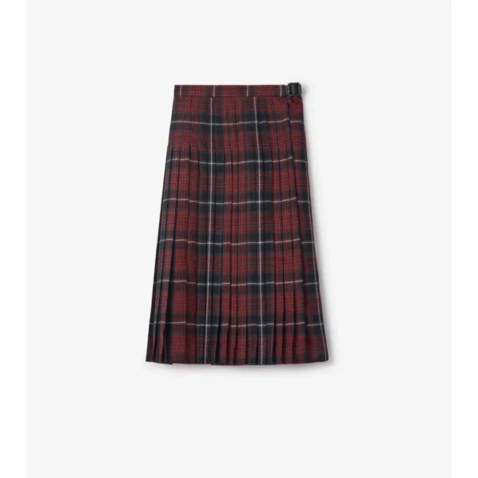 Kilt midi de mezcla de lana a cuadros Kilt midi de mezcla de lana a cuadros
