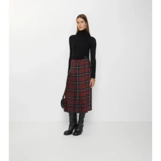 Kilt midi de mezcla de lana a cuadros Kilt midi de mezcla de lana a cuadros