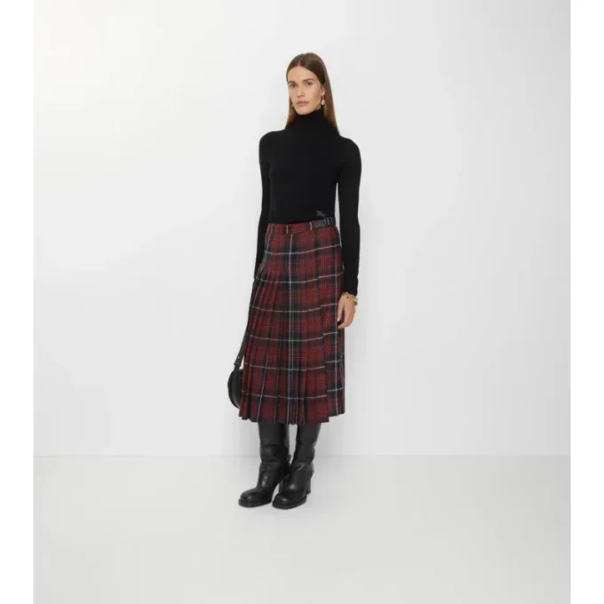 Kilt midi de mezcla de lana a cuadros Kilt midi de mezcla de lana a cuadros