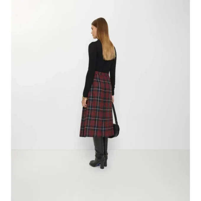 Kilt midi de mezcla de lana a cuadros Kilt midi de mezcla de lana a cuadros