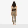 Leggings de jersey elástico con estampado de cuadros Leggings de jersey elástico con estampado de cuadros