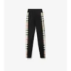 Leggings de jersey elástico con ribetes de cuadros Leggings de jersey elástico con ribetes de cuadros