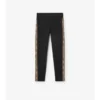 Leggings de nailon con ribetes de cuadros