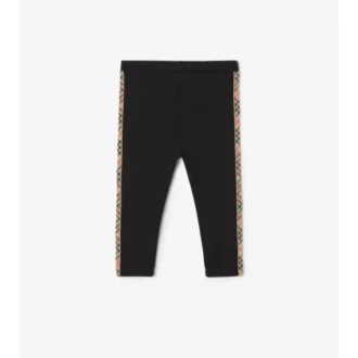 Leggings de nailon con ribetes de cuadros