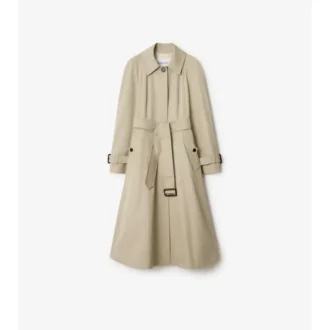 Long Gabardine Ellingham Fit-And-Flare Car Coat