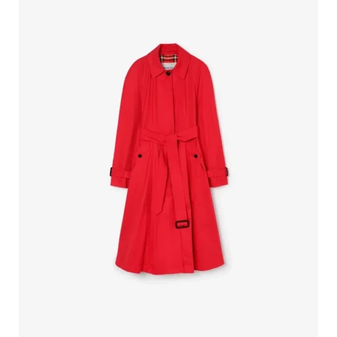 Long Gabardine Ellingham Fit-And-Flare Car Coat