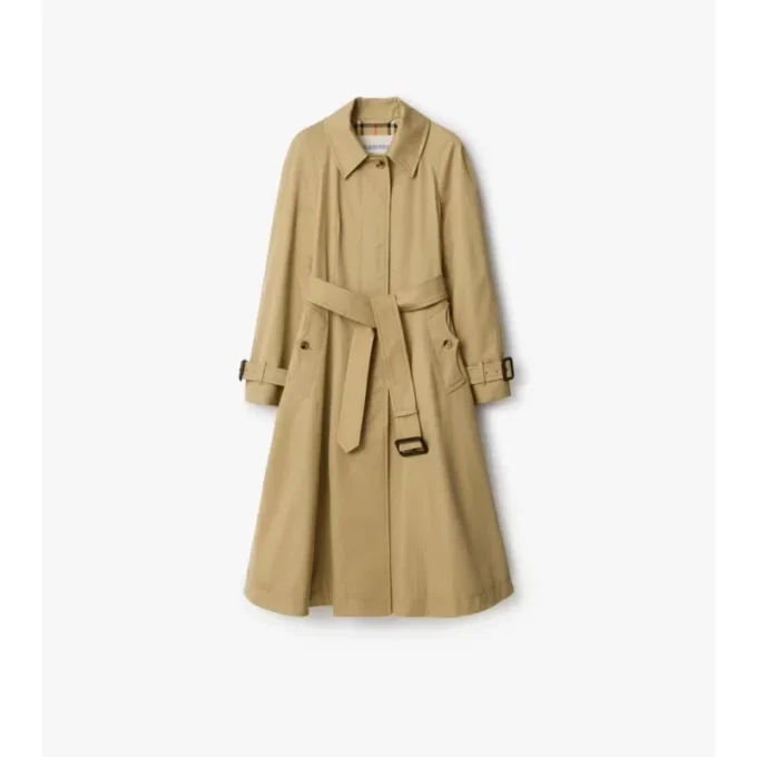 Long Gabardine Ellingham Fit-And-Flare Car Coat