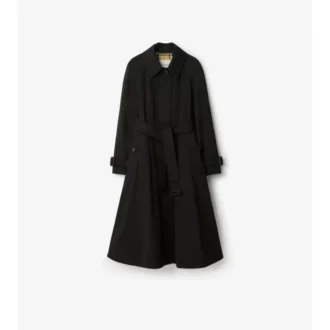 Long Gabardine Ellingham Fit-And-Flare Car Coat