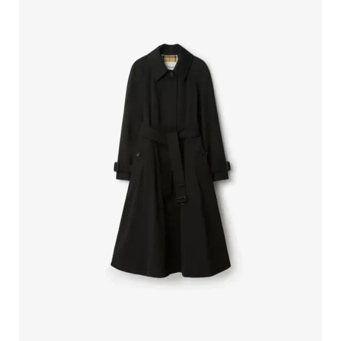 Long Gabardine Ellingham Fit-And-Flare Car Coat