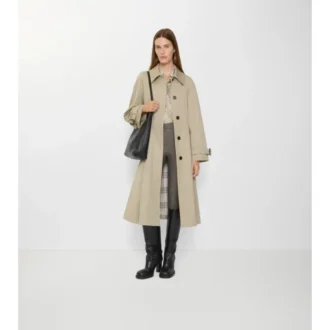 Long Gabardine Ellingham Fit-And-Flare Car Coat