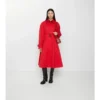 Long Gabardine Ellingham Fit-And-Flare Car Coat