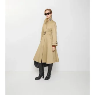 Long Gabardine Ellingham Fit-And-Flare Car Coat