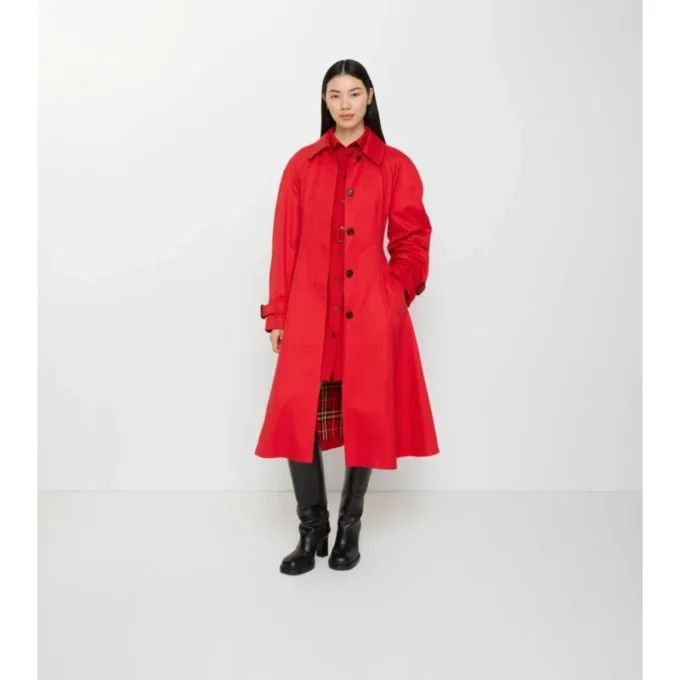 Long Gabardine Ellingham Fit-And-Flare Car Coat