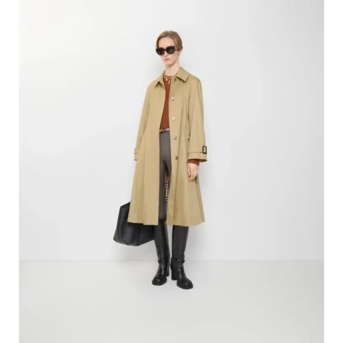 Long Gabardine Ellingham Fit-And-Flare Car Coat