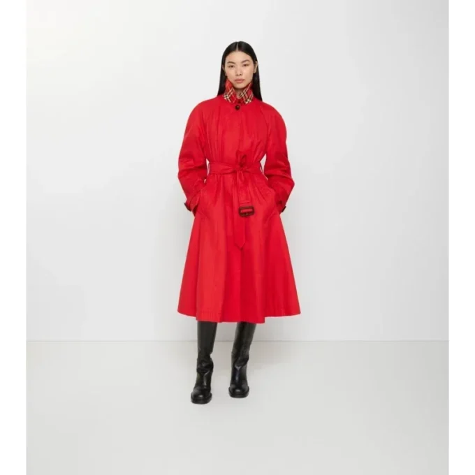 Long Gabardine Ellingham Fit-And-Flare Car Coat