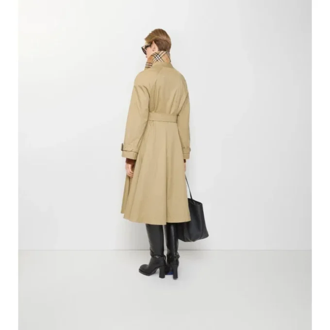 Long Gabardine Ellingham Fit-And-Flare Car Coat