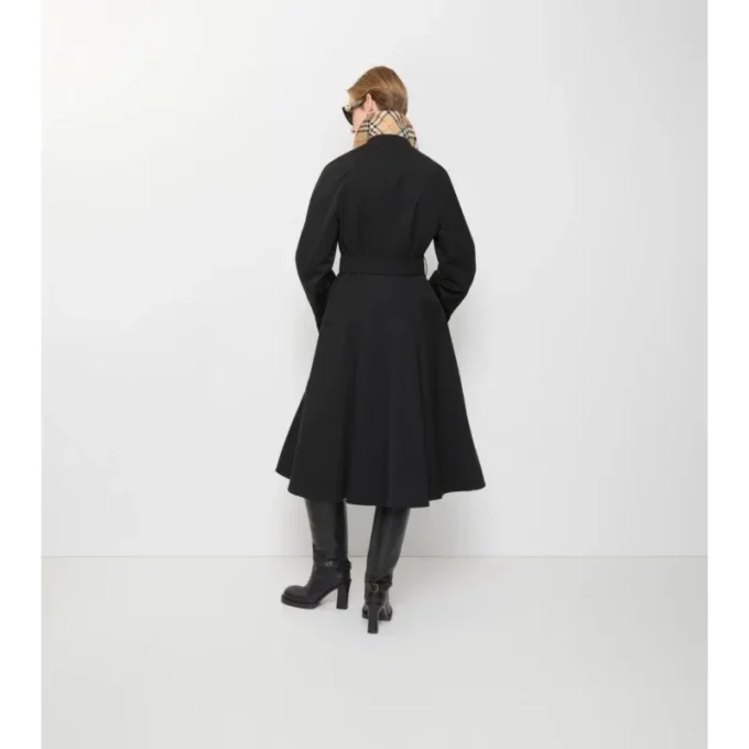 Long Gabardine Ellingham Fit-And-Flare Car Coat