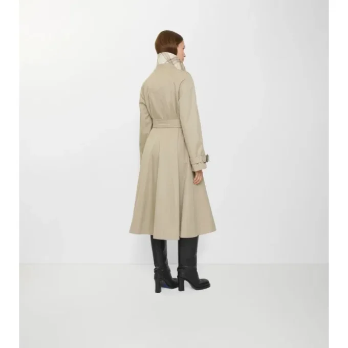 Long Gabardine Ellingham Fit-And-Flare Car Coat