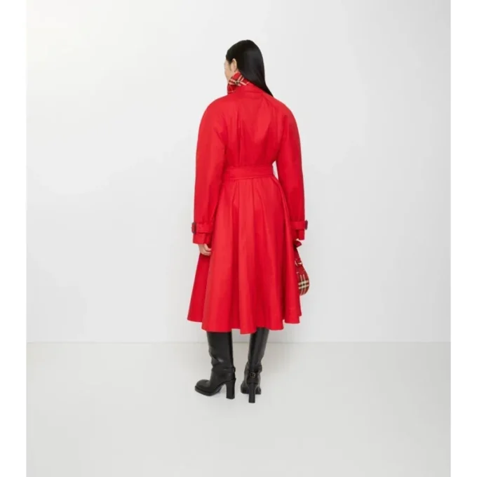 Long Gabardine Ellingham Fit-And-Flare Car Coat