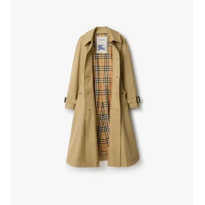 Long Gabardine Ellingham Fit-And-Flare Car Coat