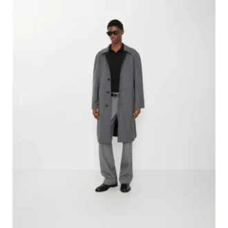 Long Reversible Check Wool Parkbury Car Coat