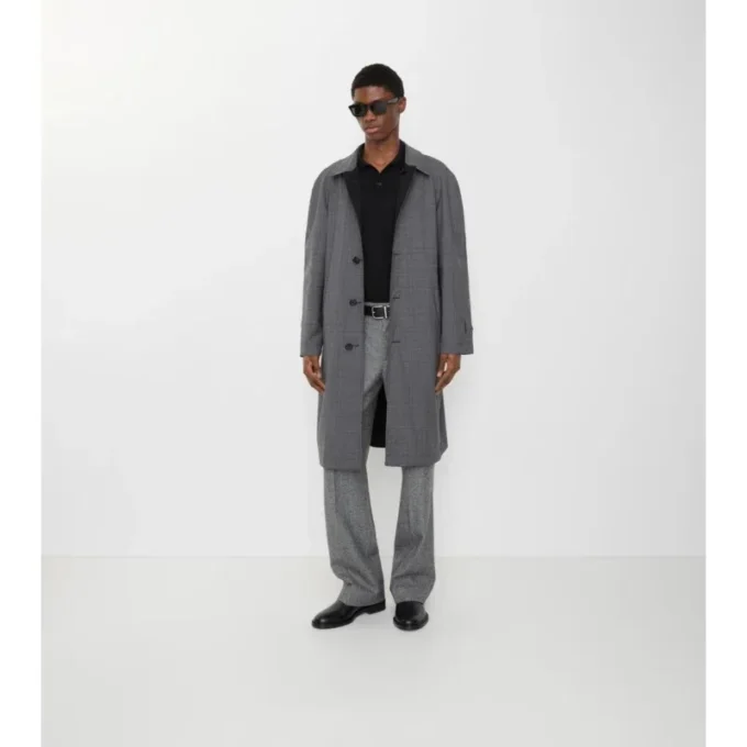 Long Reversible Check Wool Parkbury Car Coat Long Reversible Check Wool Parkbury Car Coat