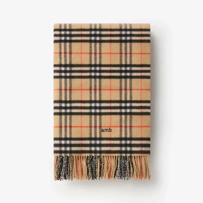 Manta de lana y cachemira con estampado de cuadros