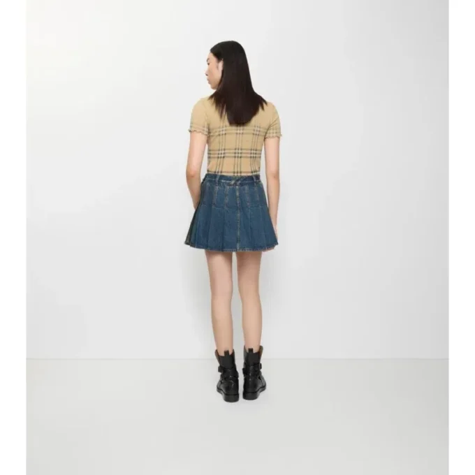 Minifalda de denim plisada Minifalda de denim plisada