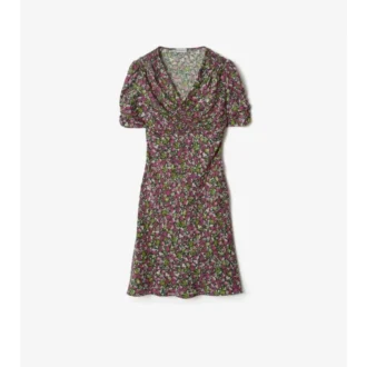 Minivestido de seda con estampado floral