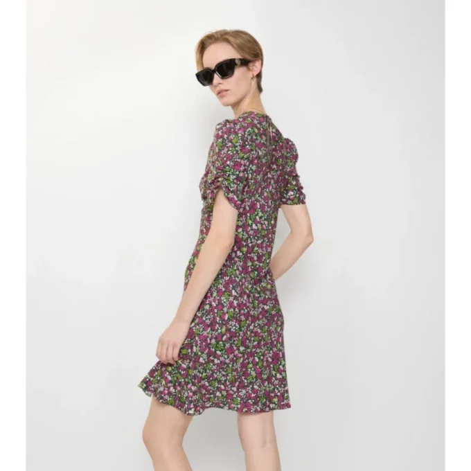 Minivestido de seda con estampado floral Minivestido de seda con estampado floral