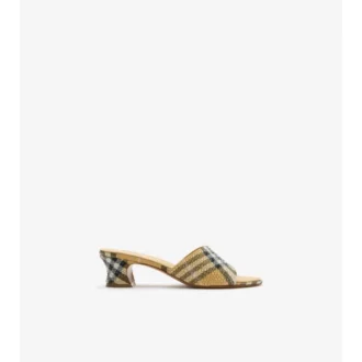 Mules Sloane con estampado de cuadros y pedrería