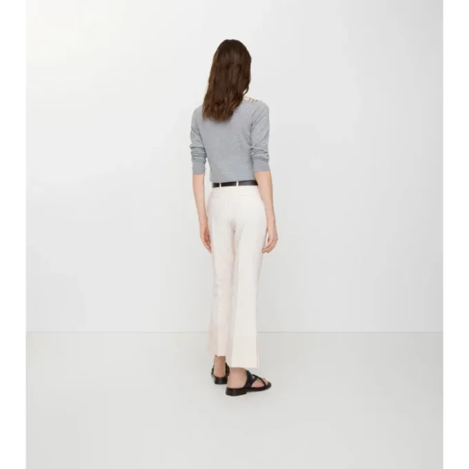 Pantalones acampanados cortos de lana Pantalones acampanados cortos de lana
