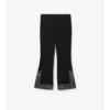 Pantalones acampanados cortos de lana y seda bordados Pantalones acampanados cortos de lana y seda bordados
