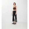 Pantalones acampanados cortos de lana y seda bordados Pantalones acampanados cortos de lana y seda bordados