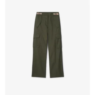 Pantalones cargo de Gabardine con ribetes a cuadros