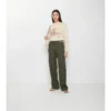 Pantalones cargo de Gabardine con ribetes a cuadros Pantalones cargo de Gabardine con ribetes a cuadros