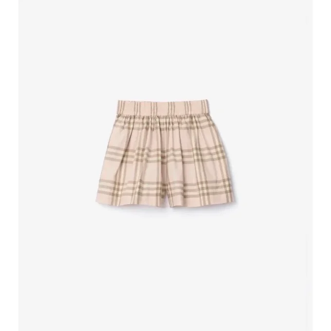 Pantalones cortos de algodón con estampado de cuadros Pantalones cortos de algodón con estampado de cuadros