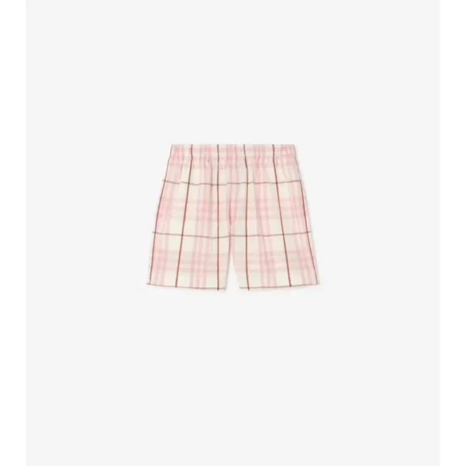 Pantalones cortos de algodón con estampado de cuadros