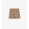 Pantalones cortos de algodón con estampado de cuadros Pantalones cortos de algodón con estampado de cuadros