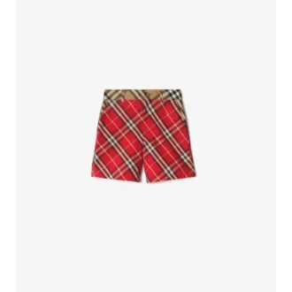 Pantalones cortos de algodón con estampado de cuadros