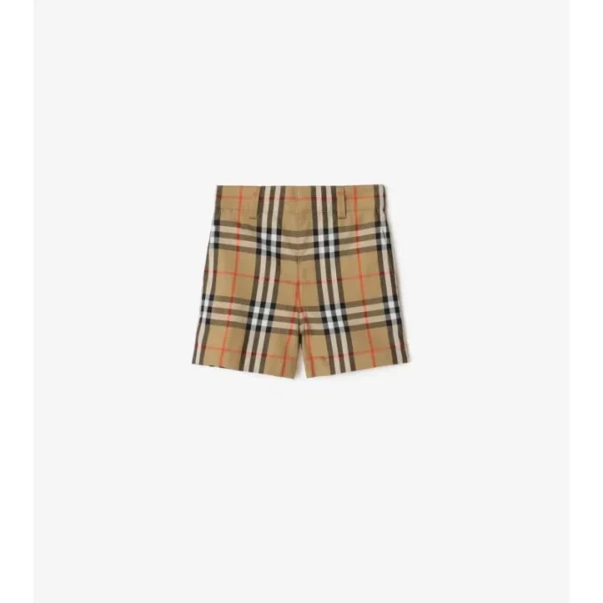 Pantalones cortos de algodón con estampado de cuadros Pantalones cortos de algodón con estampado de cuadros