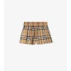 Pantalones cortos de algodón con estampado de cuadros Pantalones cortos de algodón con estampado de cuadros