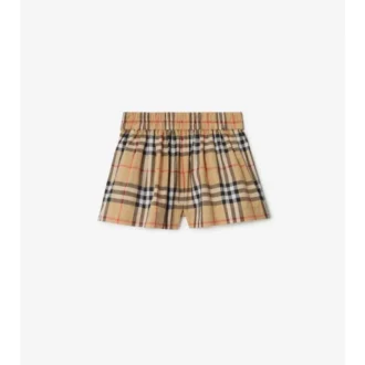 Pantalones cortos de algodón con estampado de cuadros